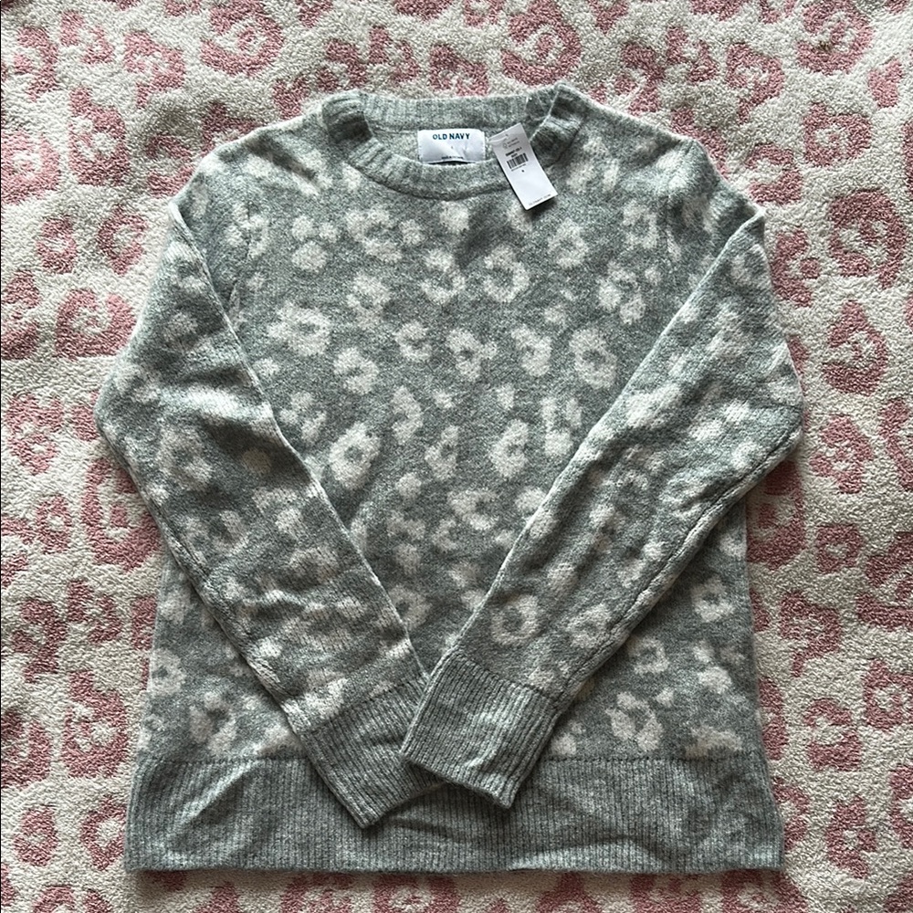 DKNY Gray Leopard Print Sweater